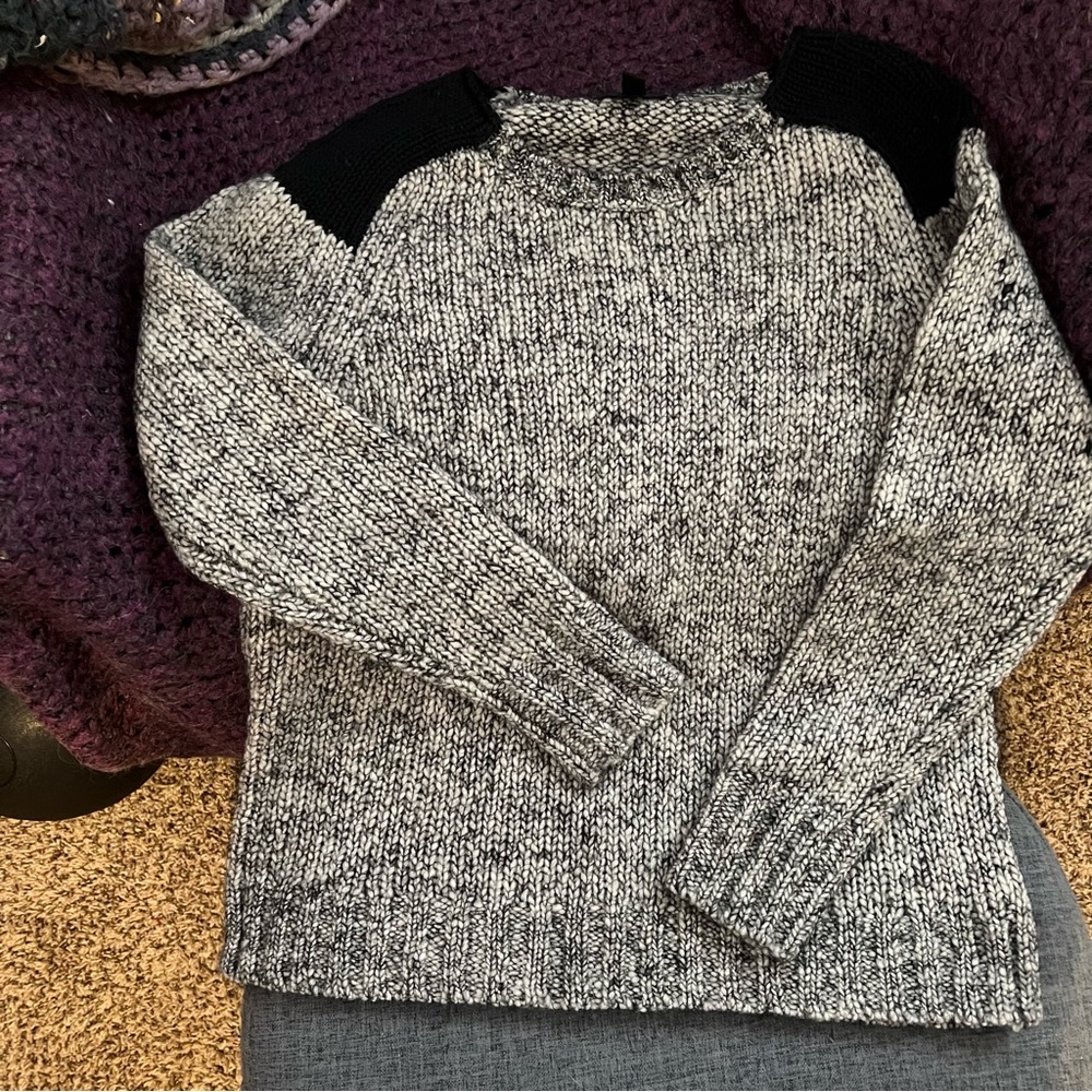 JCrew cozy knit sweater with contrast shoulders